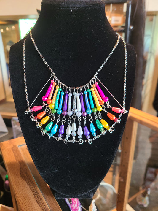 Rainbow Dentalium Shell necklace