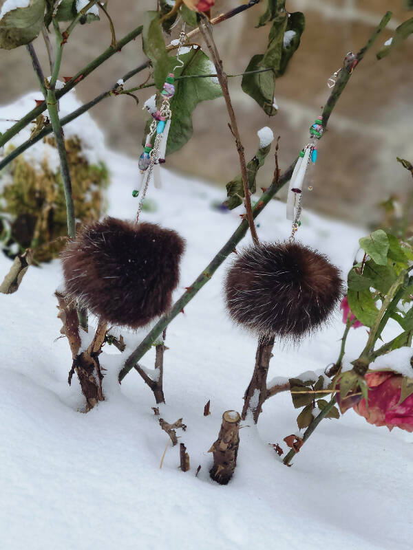 Sea Otter fur Puffle Earrings